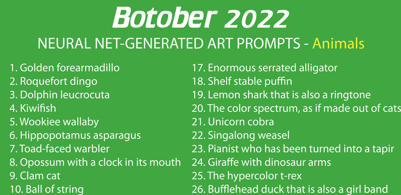 October Drawing Prompts Ai Weirdness 